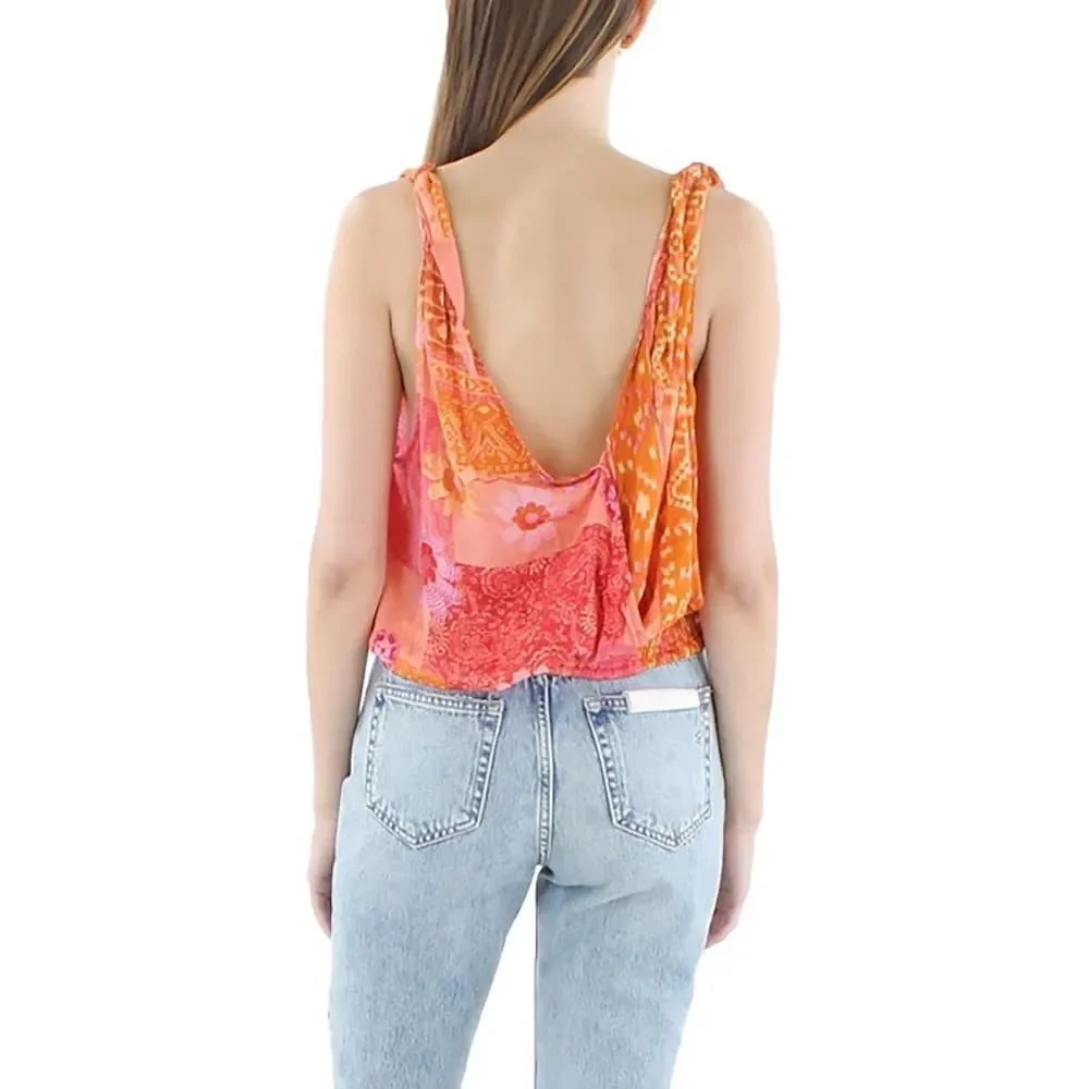 NWOT Free People Tied To You Tank in Lemonade Combo Sz S